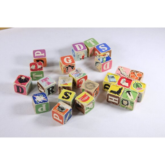 1960s mcm retro Picture Cubes AS IS, WB 260 made in China, alphabet blocks - Picture 7 of 10